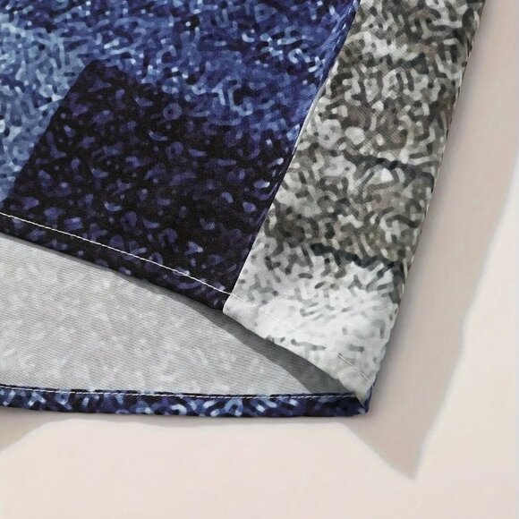 Men's Stylish Short-Sleeve Shirt Contrasting Color Patterned Print Street Style - Picture 6 of 11